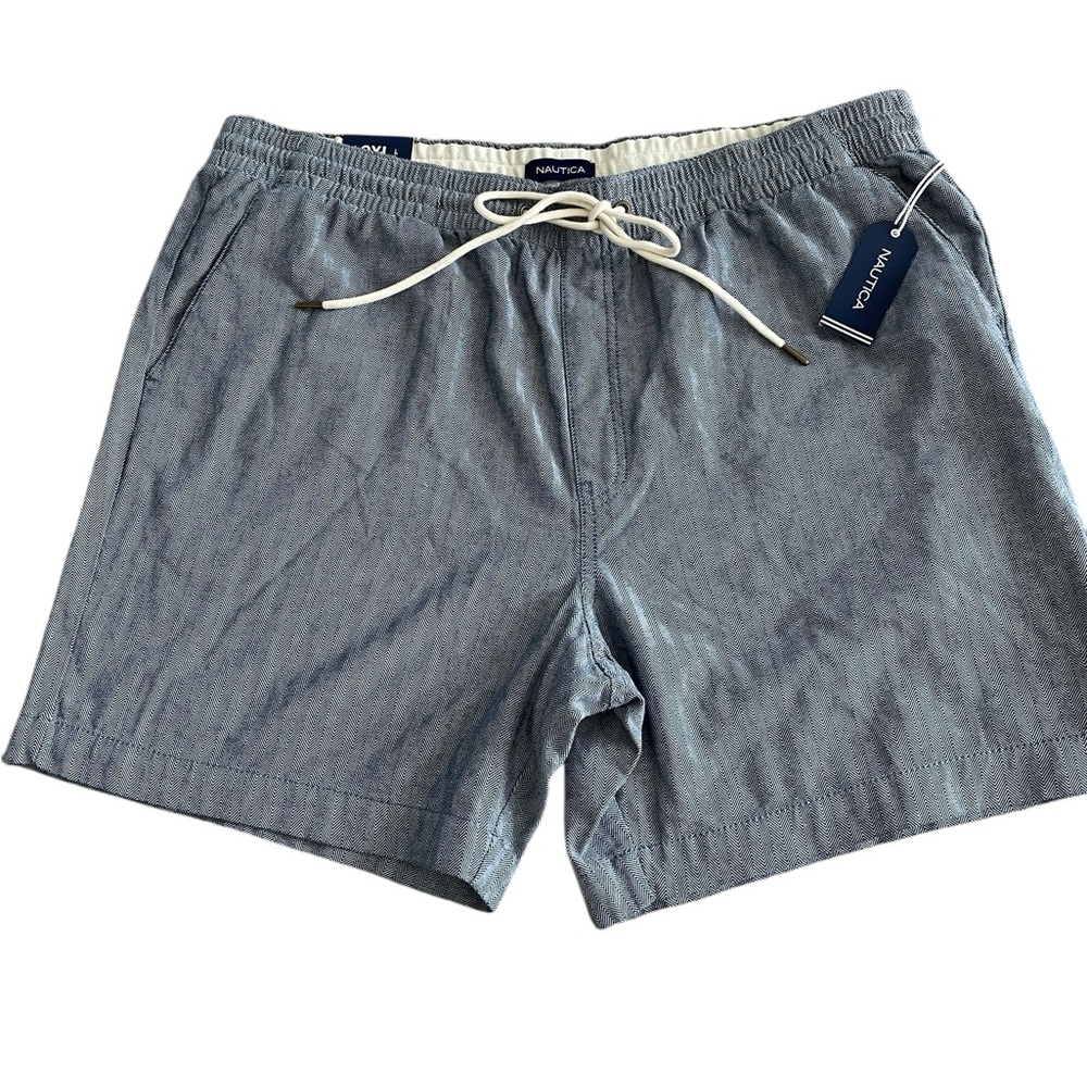 Nautica Mens Textured Pull-On Boardwalk Classic Fit Shorts Blue Size 2XL - Picture 3 of 7